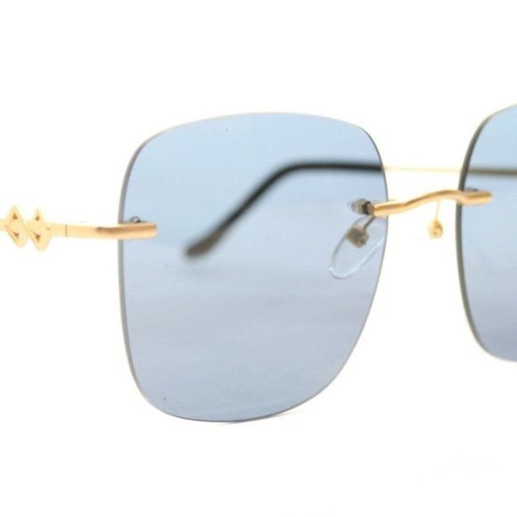 KAREN WAZEN BLACK SQUARE FRAME RIMLESS SUNGLASSES main image 6